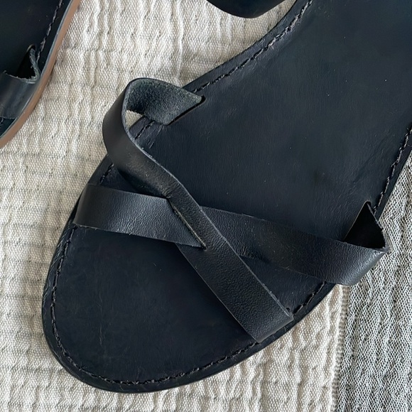 Madewell Black Leather Boardwalk Sandals - Picture 4 of 5